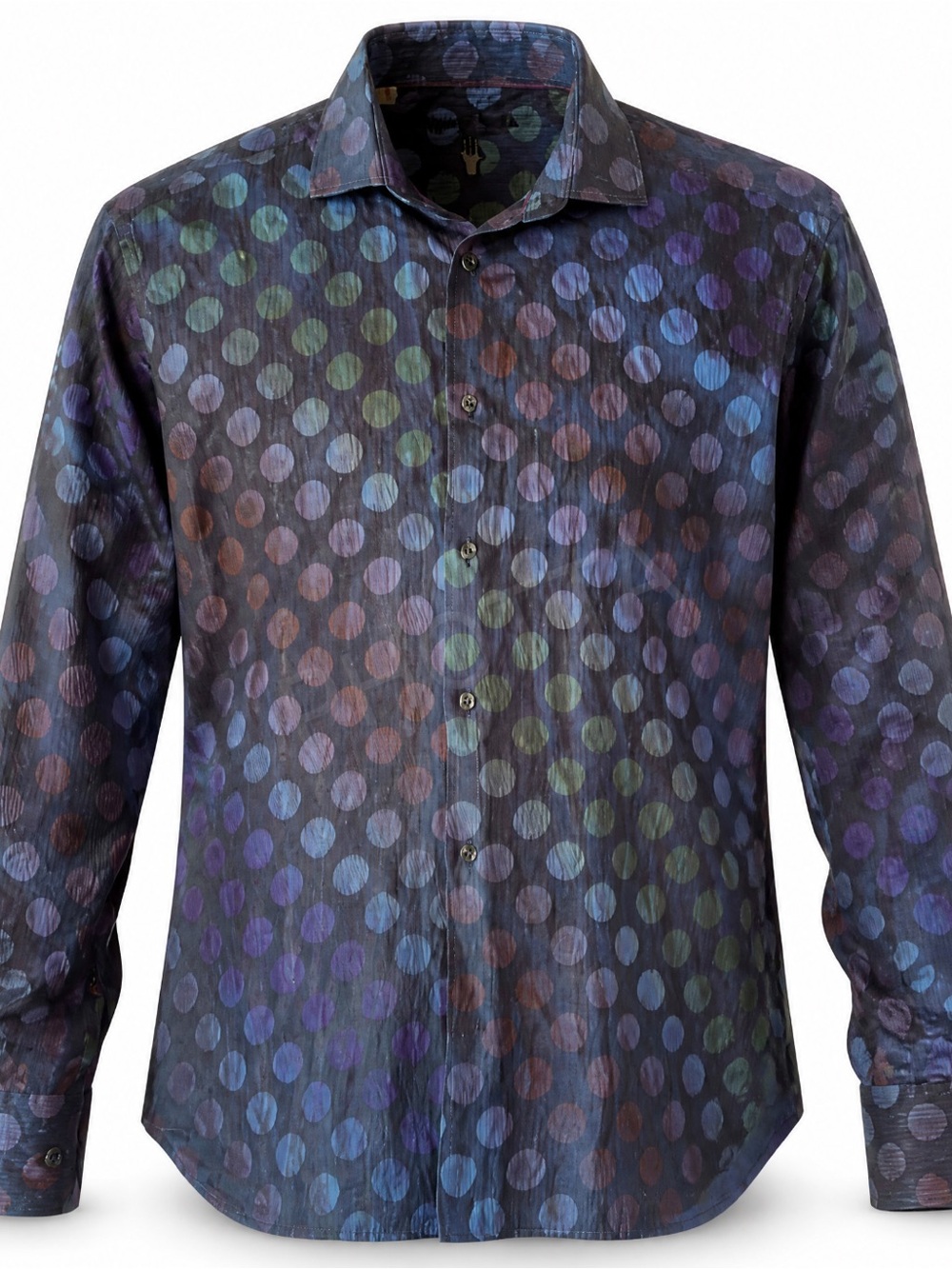 Visconti Black Multi Dot Print Shirt Small